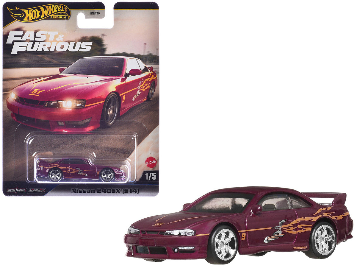 Nissan 240SX (S14) RHD (Right Hand Drive) Maroon with Graphics "The Fast and the Furious" (2001) Movie "Fast & Furious" Series Diecast Model Car by Hot Wheels by Hotwheels