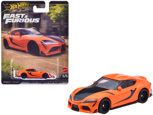 2021 Toyota GR Supra Orange and Black "F9" (2021) Movie "Fast & Furious" Series Diecast Model Car by Hot Wheels by Hotwheels