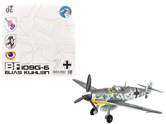 Messerschmitt BF 109G-6 Fighter Aircraft "JG 51 Bulgaria" (1944) German Luftwaffe 1/72 Die Cast Model by JC Wings by JC Wings