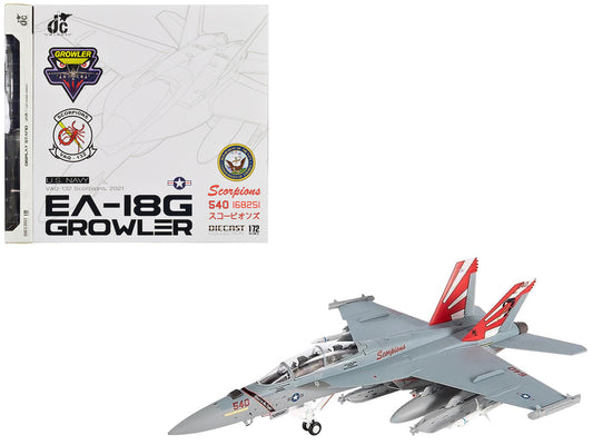 Boeing EA-18G Growler Aircraft "VAQ-132 Scorpions" United States Navy 1/72 Diecast Model by JC Wings by JC Wings