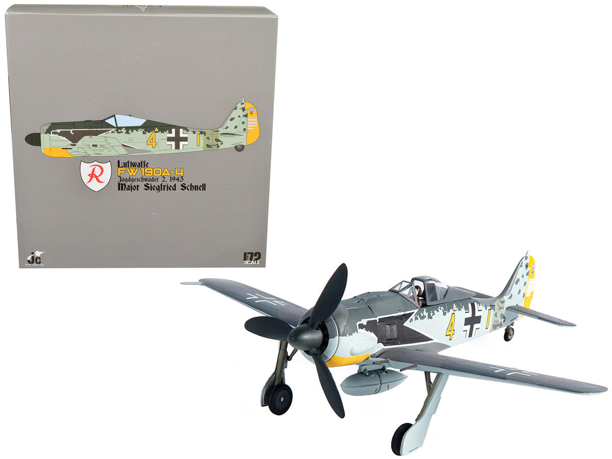 Focke-Wulf FW 190A-4 Fighter Aircraft "Major Siegfried Schnell Luftwaffe JG2 France" (1943) 1/72 Diecast Model by JC Wings by JC Wings