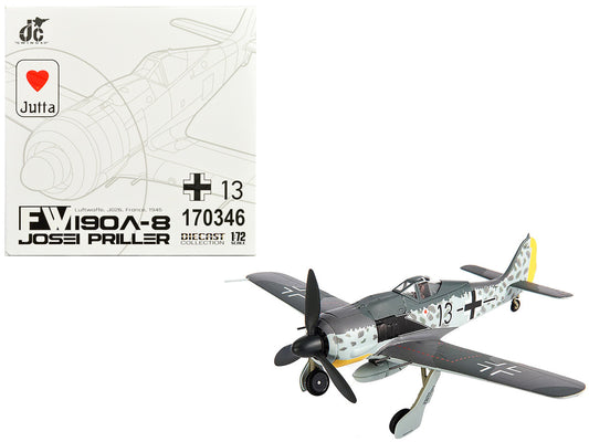 Focke-Wulf Fw 190A-8 Fighter Aircraft "JG 26 Schlageter France" (1945) German Luftwaffe 1/72 Diecast Model by JC Wings by JC Wings