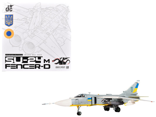 Sukhoi Su-24M Fencer-D Bomber Aircraft "Ukraine War" (2023) Ukrainian Air Force 1/72 Diecast Model by JC Wings by JC Wings