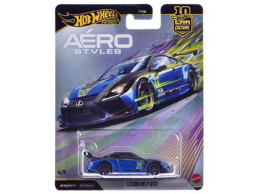 Lexus RC F GT3 #14 Blue Metallic "Aero Styles" Series Diecast Model Car by Hot Wheels by Hotwheels