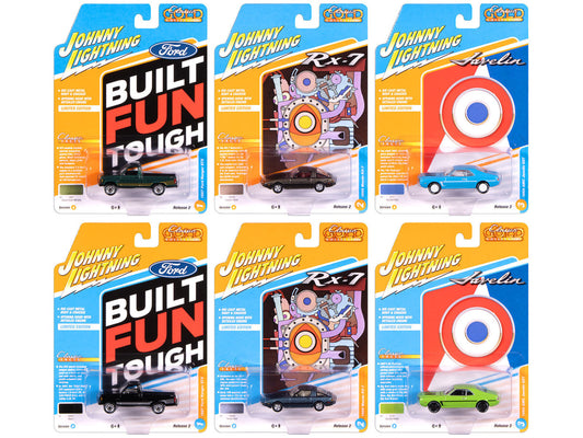 "Classic Gold Collection" 2025 Release 2 Set of 6 Cars 1/64 Diecast Model Cars by Johnny Lightning by Johnny Lightning