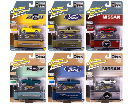 Johnny Lightning Collector's Tin 2025 Set of 6 Cars Release 3 Limited Edition 1/64 Diecast Model Cars by Johnny Lightning by Johnny Lightning