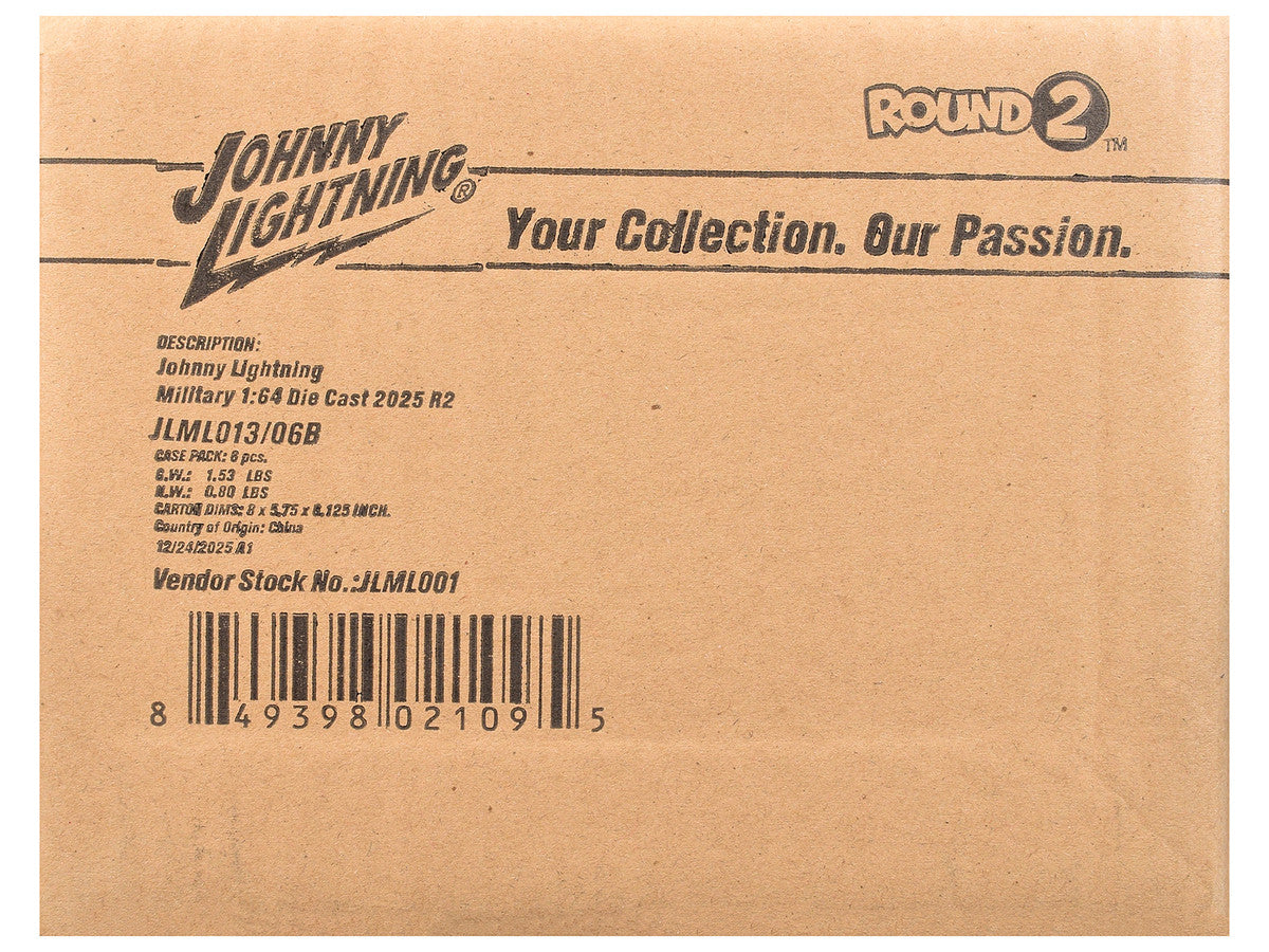 "Military" Set B of 6 pieces 2025 Release 2 Limited Edition 1/64 Diecast Model Cars by Johnny Lightning by Johnny Lightning