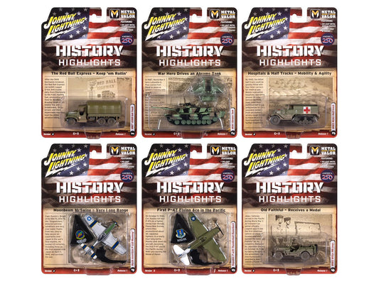 "Military" Set A of 6 pieces 2026 Release 1 Limited Edition 1/64 Diecast Model Cars by Johnny Lightning by Johnny Lightning