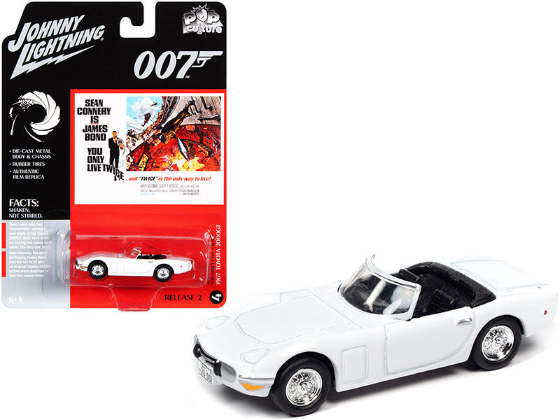 1967 Toyota 2000GT Convertible White (James Bond 007) "You Only Live Twice" (1967) Movie "Pop Culture" Series 1/64 Diecast Model Car by Johnny Lightning by Johnny Lightning