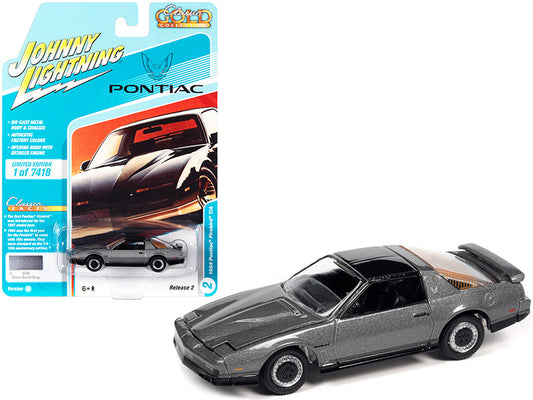 1984 Pontiac Firebird Trans Am T/A Silver Sand Gray Metallic with Black Top "Classic Gold Collection" Series Limited Edition to 7418 pieces Worldwide 1/64 Diecast Model Car by Johnny Lightning by Johnny Lightning