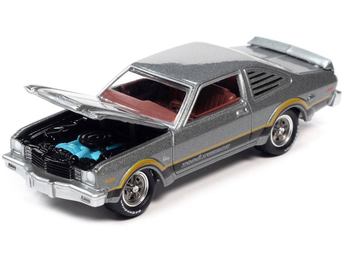 1976 Plymouth Volare Road Runner Silver Cloud Metallic with Stripes "OK Used Cars" Series Limited Edition to 18056 pieces Worldwide 1/64 Diecast Model Car by Johnny Lightning by Johnny Lightning