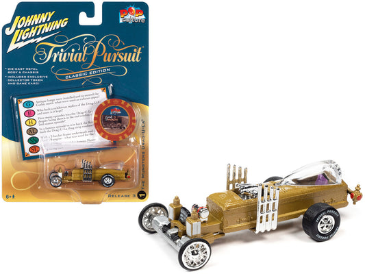 Barris Drag-U-La "The Munsters" "Trivia Pursuit" with Poker Chip Collector's Token and Game Card "Pop Culture" 2022 Release 3 1/64 Diecast Model Car by Johnny Lightning by Johnny Lightning