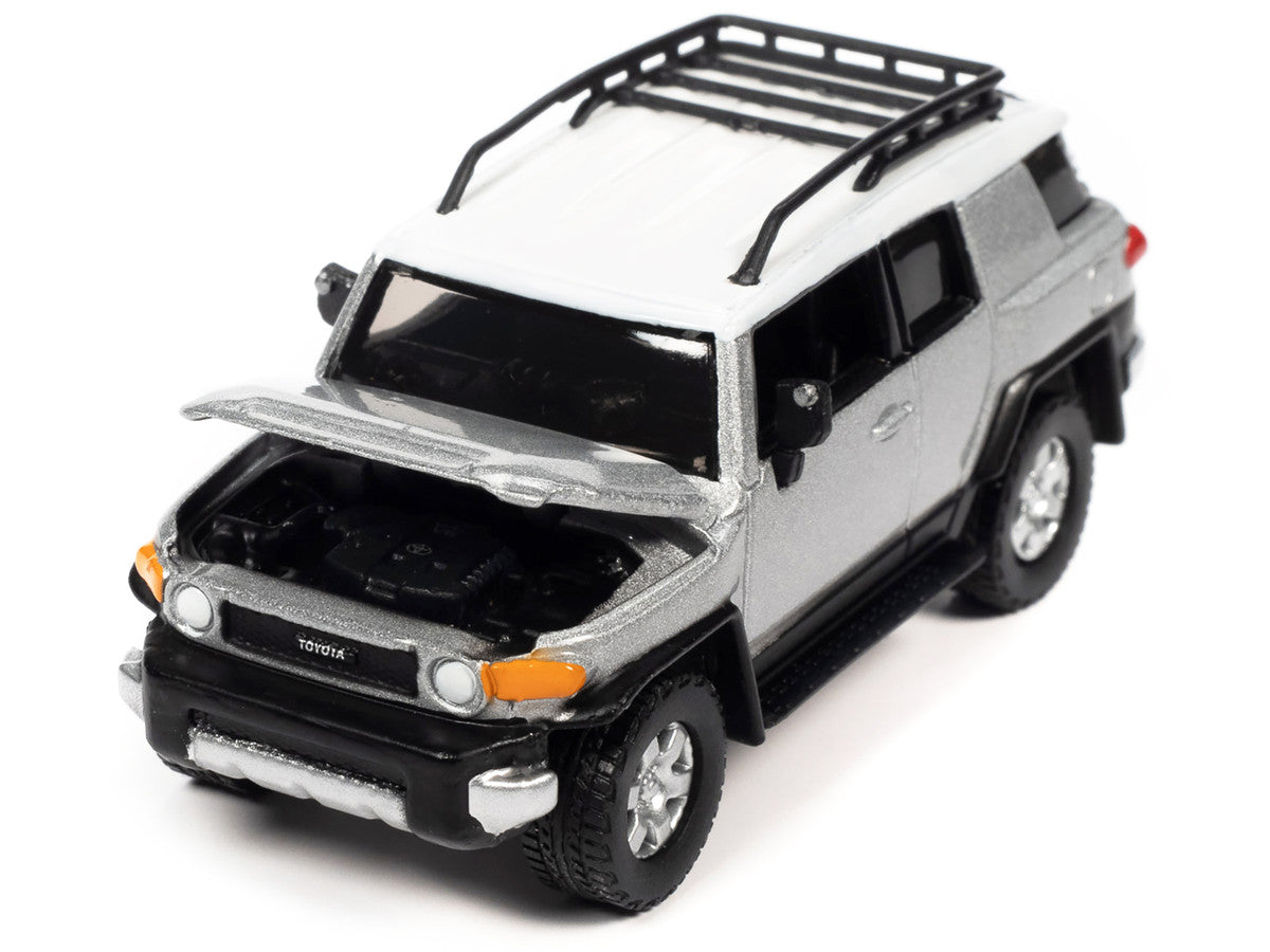 2007 Toyota FJ Cruiser Titanium Silver Metallic with White Top and Roofrack "Classic Gold Collection" Series Limited Edition 1/64 Diecast Model Car by Johnny Lightning by Johnny Lightning