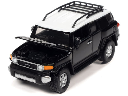 2007 Toyota FJ Cruiser Black Diamond with White Top and Roofrack "Classic Gold Collection" Series Limited Edition 1/64 Diecast Model Car by Johnny Lightning by Johnny Lightning