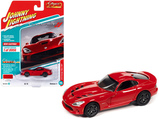 2014 Dodge Viper SRT Adrenaline Red "Classic Gold Collection" Series Limited Edition to 8956 pieces Worldwide 1/64 Diecast Model Car by Johnny Lightning by Johnny Lightning
