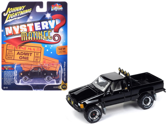 1985 Toyota SR5 Pickup Truck Black "Mystery Matinee" Movie Pop Culture 2024 Release 1 1/64 Diecast Model Car by Johnny Lightning by Johnny Lightning