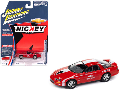 2002 Chevrolet Nickey Camaro ZL1 Bright Rally Red with White Stripes "Muscle Cars USA" Series 1/64 Diecast Model Car by Johnny Lightning by Johnny Lightning