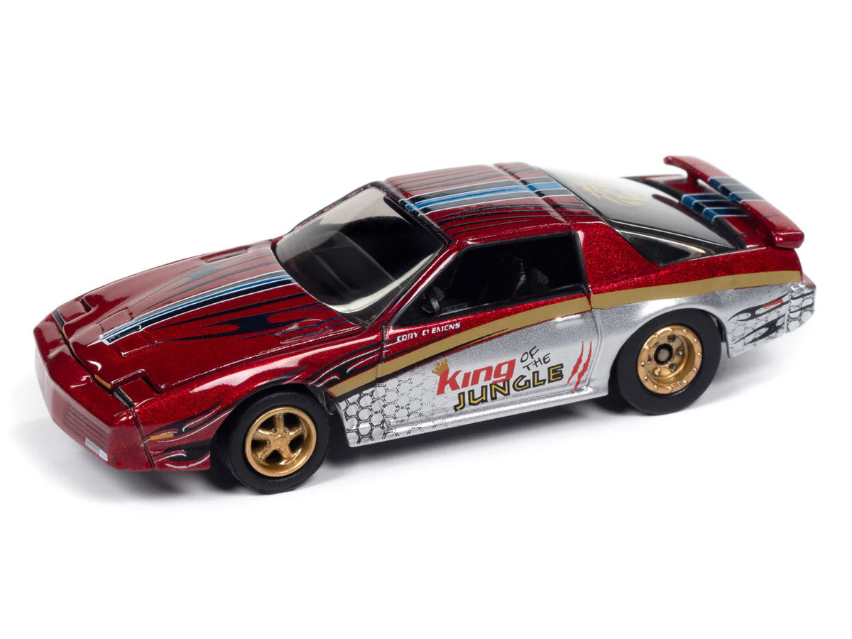 1987 Pontiac Firebird GTA "King of the Jungle" Red and Silver Metallic with Graphics "Muscle Cars USA" Series 1/64 Diecast Model Car by Johnny Lightning by Johnny Lightning