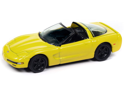 2003 Chevrolet Corvette Convertible "50th Anniversary" Millennium Yellow "Classic Gold Collection" 1/64 Diecast Model Car by Johnny Lightning by Johnny Lightning