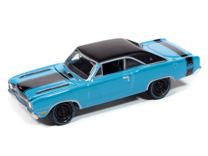 1969 Dodge Dart GTS 340 Blue with Black Top and Stripes "Goodyear Blue Streak" "Pop Culture" 2025 Release 1 1/64 Diecast Model Car by Johnny Lightning by Johnny Lightning
