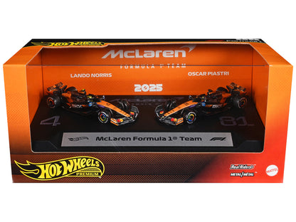 "McLaren Formula 1 Team" Formula One F1 World Championship (2025) 2 Piece Set Diecast Model Cars by Hot Wheels by Hotwheels