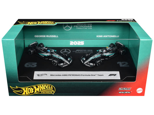 "Mercedes-AMG Petronas Formula One Team" Formula One F1 World Championship (2025) 2 Piece Set Diecast Model Cars by Hot Wheels by Hotwheels
