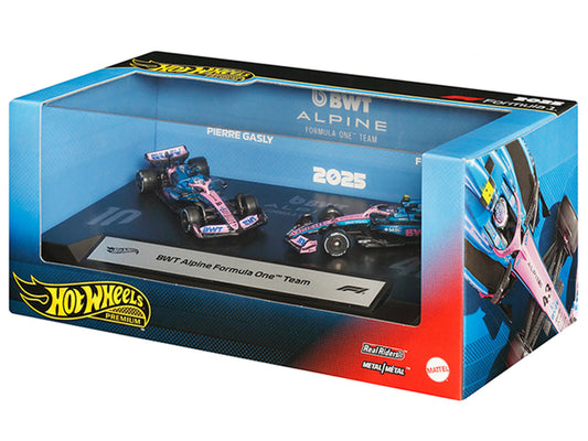 "BWT Alpine Formula One Team" Formula One F1 World Championship (2025) 2 Piece Set Diecast Model Cars by Hot Wheels by Hotwheels