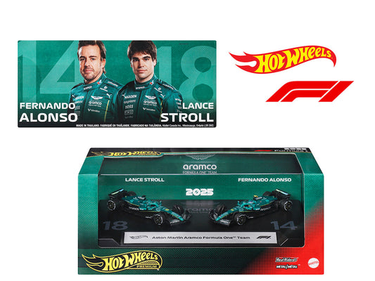 "Aston Martin Aramco Formula One Team" Formula One F1 World Championship (2025) 2 Piece Set Diecast Model Cars by Hot Wheels by Hotwheels