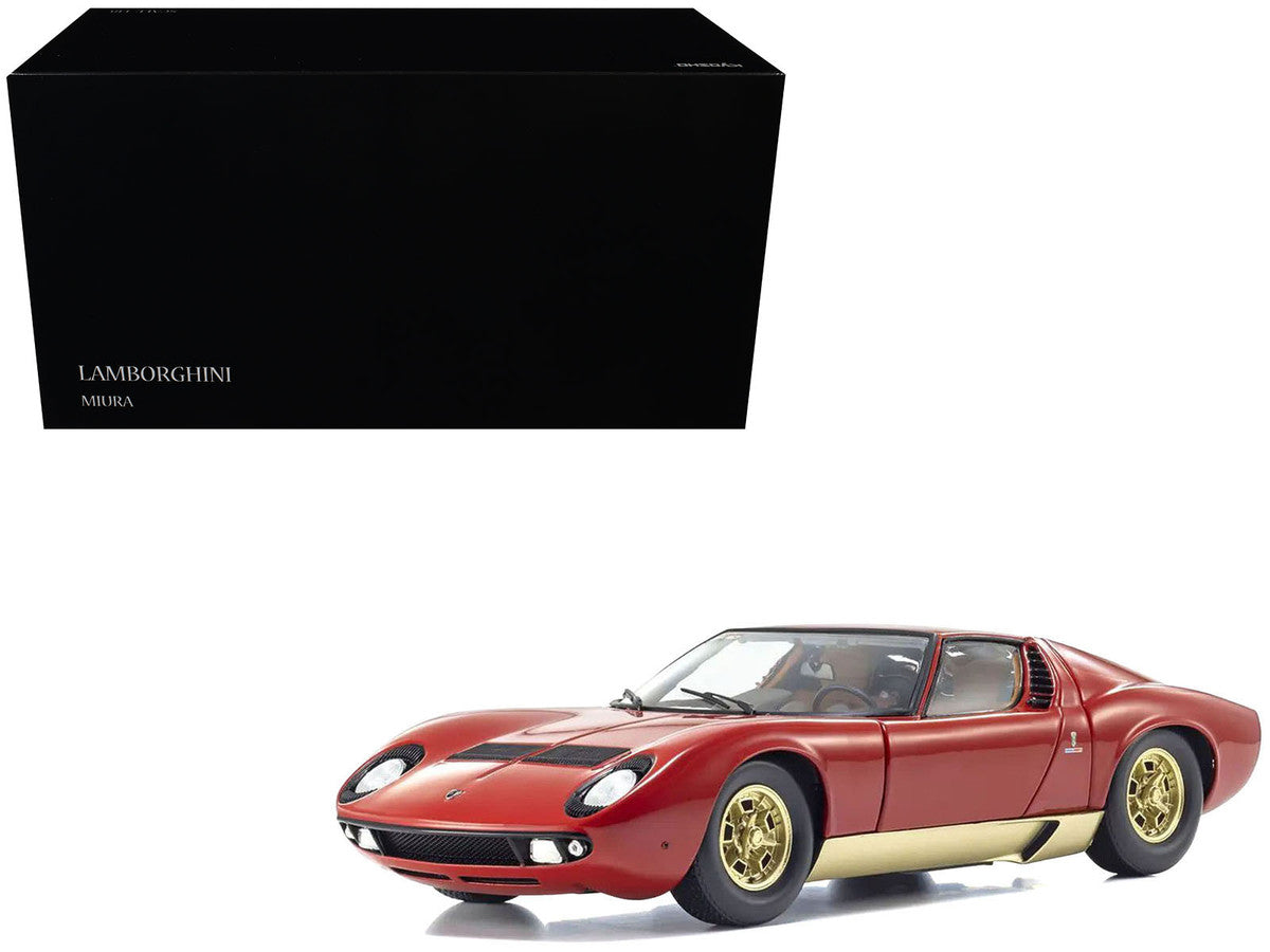 Lamborghini Miura P 400 Red with Gold Accents 1/18 Diecast Model Car by Kyosho by Kyosho