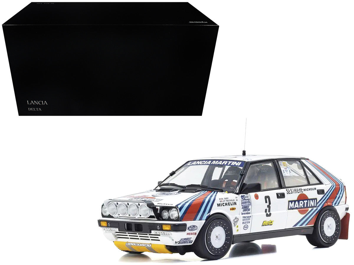 Lancia Delta HF 4WD #3 Bruno Saby - Jean-Francois Fauchille "Martini Racing" Winner "Rally Monte Carlo" (1988) 1/18 Diecast Model Car by Kyosho by Kyosho