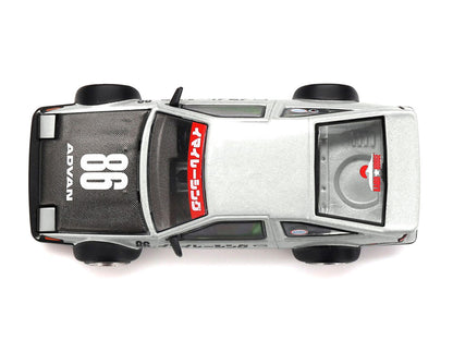 Toyota AE86 Sprinter Trueno RHD (Right Hand Drive) #86 "Kaido Street V2" Silver Metallic and Black with Carbon Hood and Graphics (Designed by Jun Imai) "Kaido House" 1/64 Die Cast Model Car by Mini GT-2