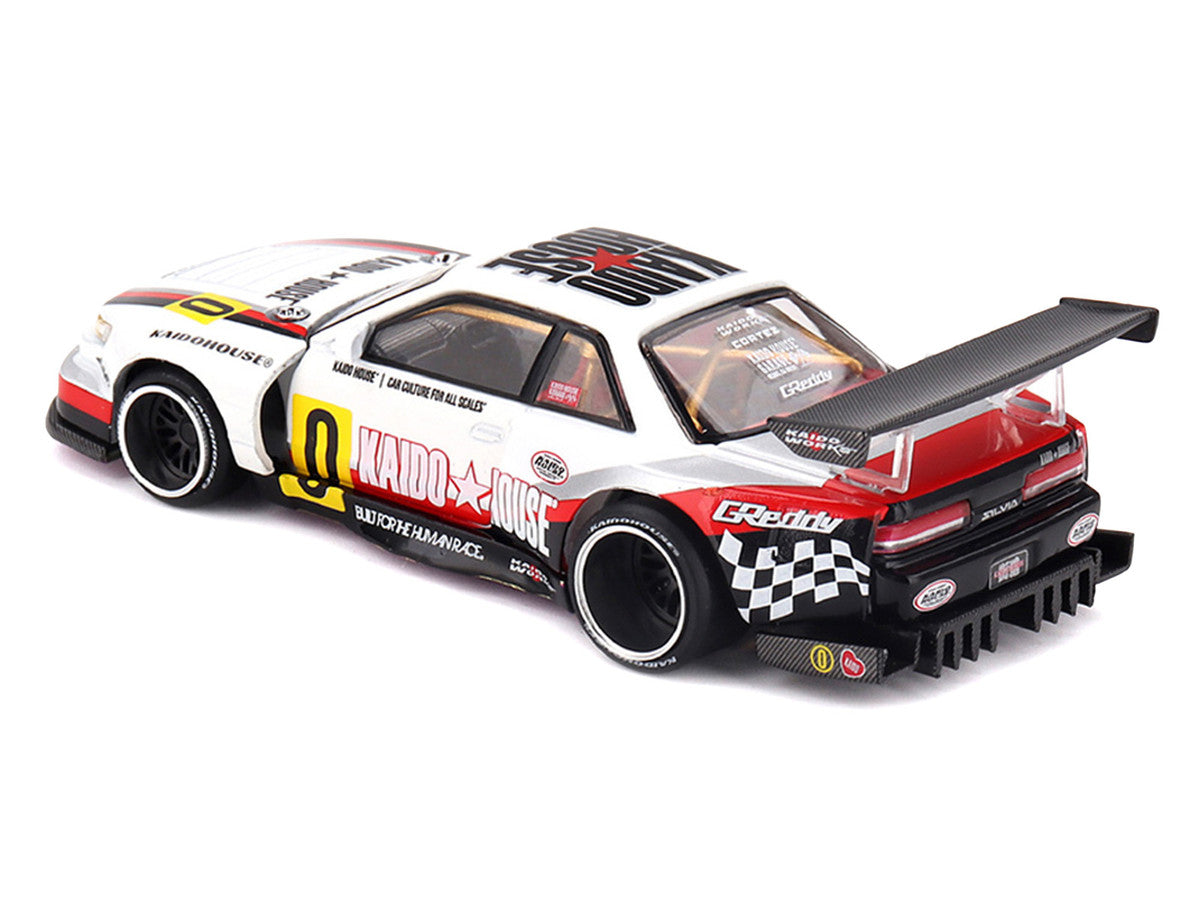 Nissan Silvia S13-R "Circuit Spec V1" RHD (Right Hand Drive) White with Graphics (Designed by Jun Imai) "Kaido House" Special 1/64 Diecast Model Car by Mini GT by Mini GT