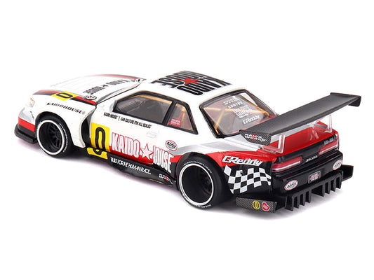 Nissan Silvia S13-R "Circuit Spec V1" RHD (Right Hand Drive) White with Graphics (Designed by Jun Imai) "Kaido House" Special 1/64 Diecast Model Car by Mini GT by Mini GT