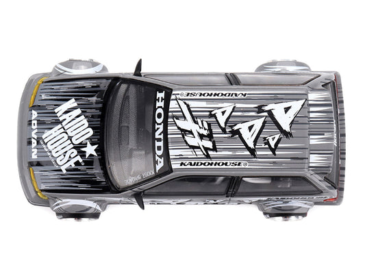 Honda Civic (EF) "Manga V1" Gray Metallic with Graphics (Designed by Jun Imai) "Kaido House" Special 1/64 Diecast Model Car by Mini GT by Mini GT