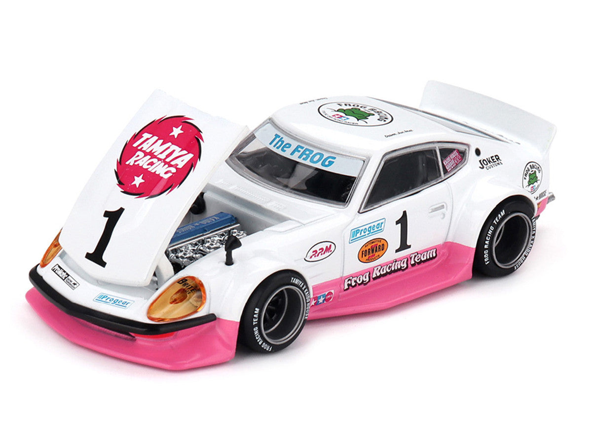Nissan Fairlady Z RHD (Right Hand Drive) #1 "Tamiya Racing - Frog Racing Team" White and Pink (Designed by Jun Imai) "Kaido House" Special 1/64 Diecast Model Car by Mini GT by Mini GT