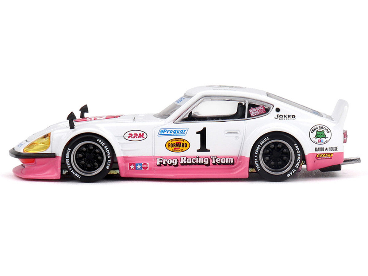 Nissan Fairlady Z RHD (Right Hand Drive) #1 "Tamiya Racing - Frog Racing Team" White and Pink (Designed by Jun Imai) "Kaido House" Special 1/64 Diecast Model Car by Mini GT by Mini GT
