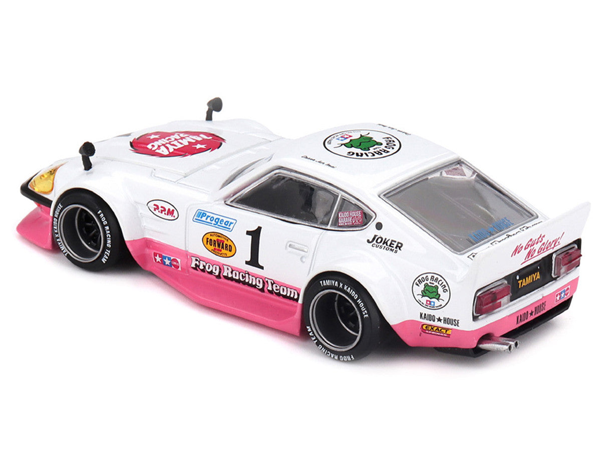 Nissan Fairlady Z RHD (Right Hand Drive) #1 "Tamiya Racing - Frog Racing Team" White and Pink (Designed by Jun Imai) "Kaido House" Special 1/64 Diecast Model Car by Mini GT by Mini GT