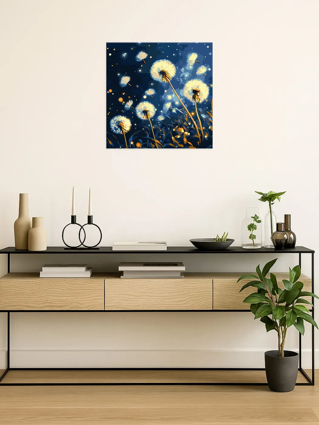 Flying Dandelions in the Evening Sky Painting by Numbers Kit by Ideyka KHO3314