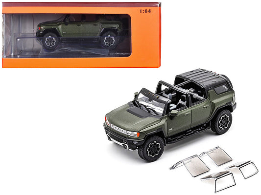2023 GMC Hummer EV SUV Green Metallic with Black Top 1/64 Diecast Model Car by GCD by GCD