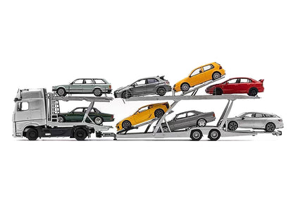 Mercedes-Benz Actros Auto Transporter White 1/64 Diecast Model by GCD by GCD