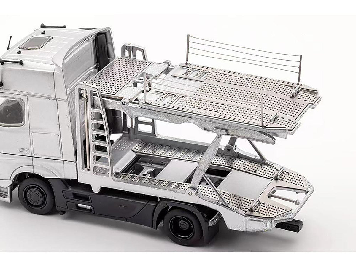 Mercedes-Benz Actros Auto Transporter White 1/64 Diecast Model by GCD by GCD