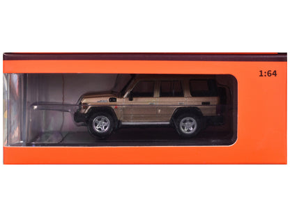 Toyota Land Cruiser (J76) Gold Metallic 1/64 Diecast Model Car by GCD by GCD