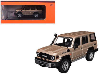 Toyota Land Cruiser (J76) Gold Metallic 1/64 Diecast Model Car by GCD by GCD