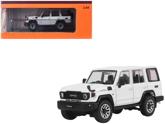 Toyota Land Cruiser (J76) RHD (Right Hand Drive) White 1/64 Diecast Model Car by GCD by GCD