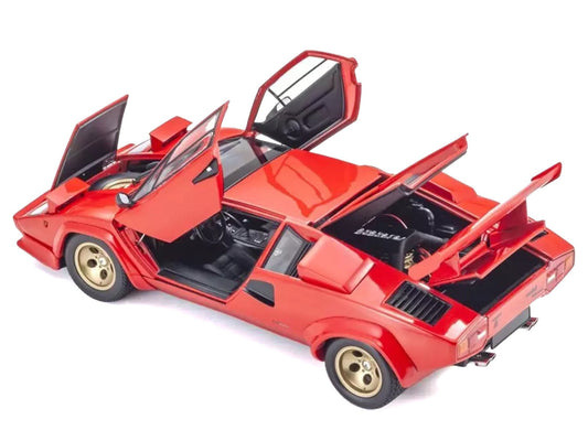 Lamborghini Countach LP 5000 Quattrovalvole Red with Gold Wheels 1/18 Diecast Model Car by Kyosho by Kyosho