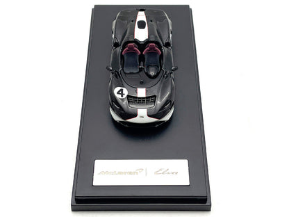 McLaren Elva Convertible #4 Carbon Black with White and Red Stripes 1/64 Diecast Model Car by LCD Models by LCD Models