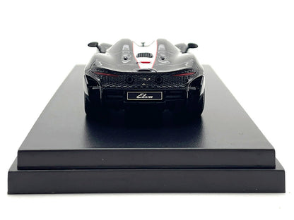 McLaren Elva Convertible #4 Carbon Black with White and Red Stripes 1/64 Diecast Model Car by LCD Models by LCD Models
