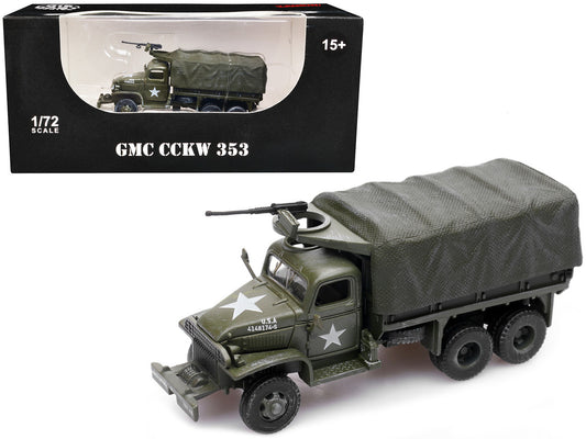 GMC CCKW 353 Truck With Mounted Gun Olive Drab "4148174-S" US Army World War II 1/72 Diecast Model by Legion by Legion