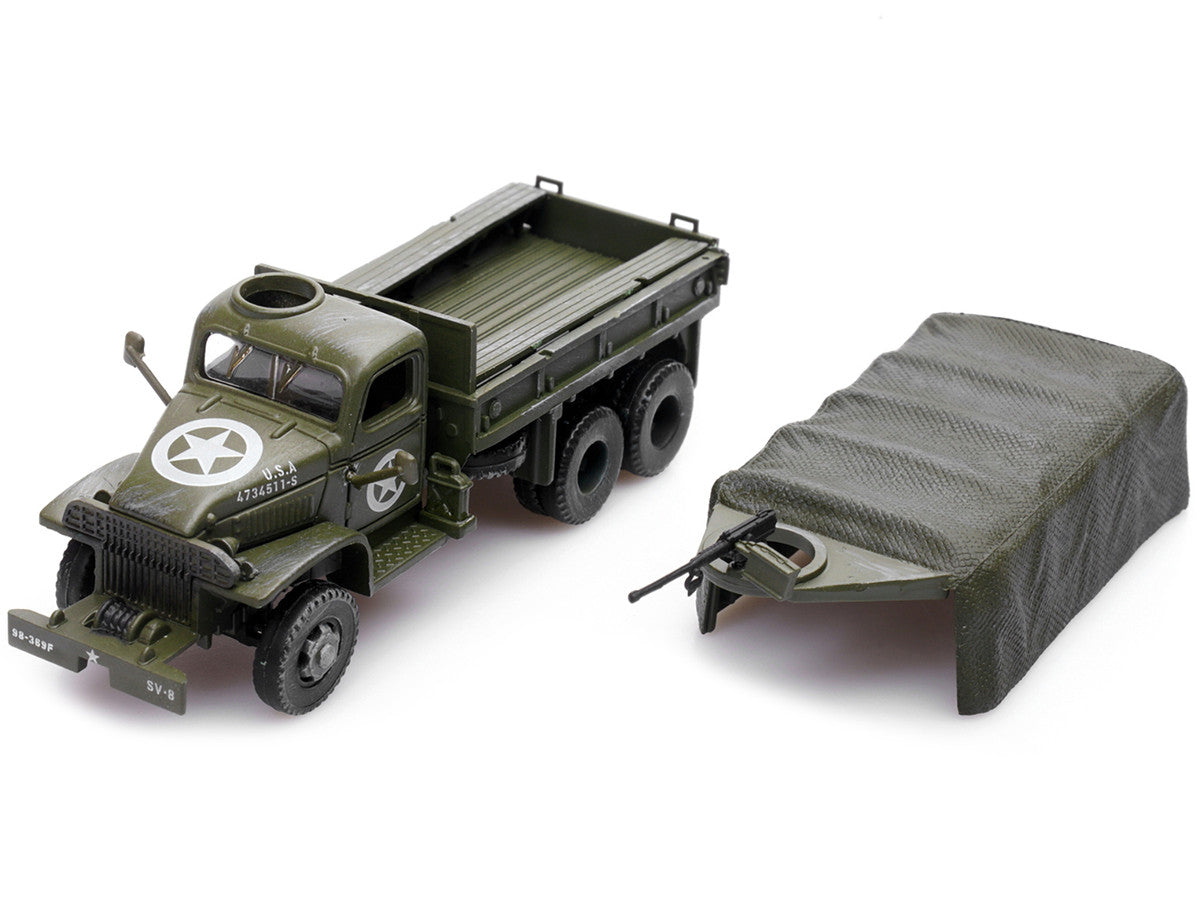 GMC CCKW 353 Truck With Mounted Gun Olive Drab "4734511-S" US Army World War II 1/72 Diecast Model by Legion by Legion