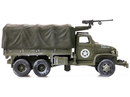 GMC CCKW 353 Truck With Mounted Gun Olive Drab "4734511-S" US Army World War II 1/72 Diecast Model by Legion by Legion